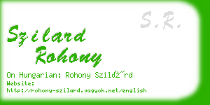 szilard rohony business card